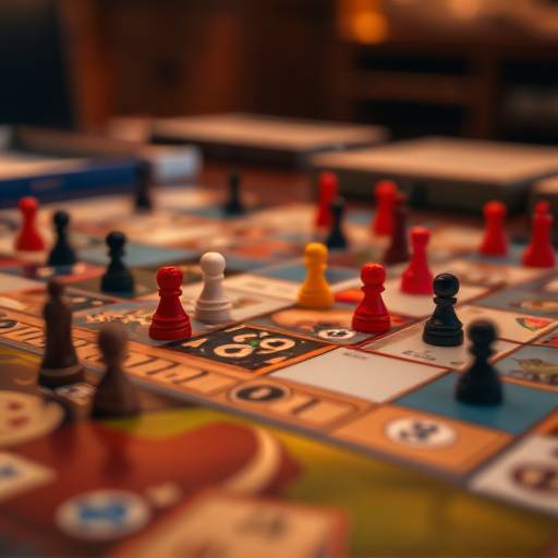 A close-up image of various board game pieces on a game board, representing a board game night.